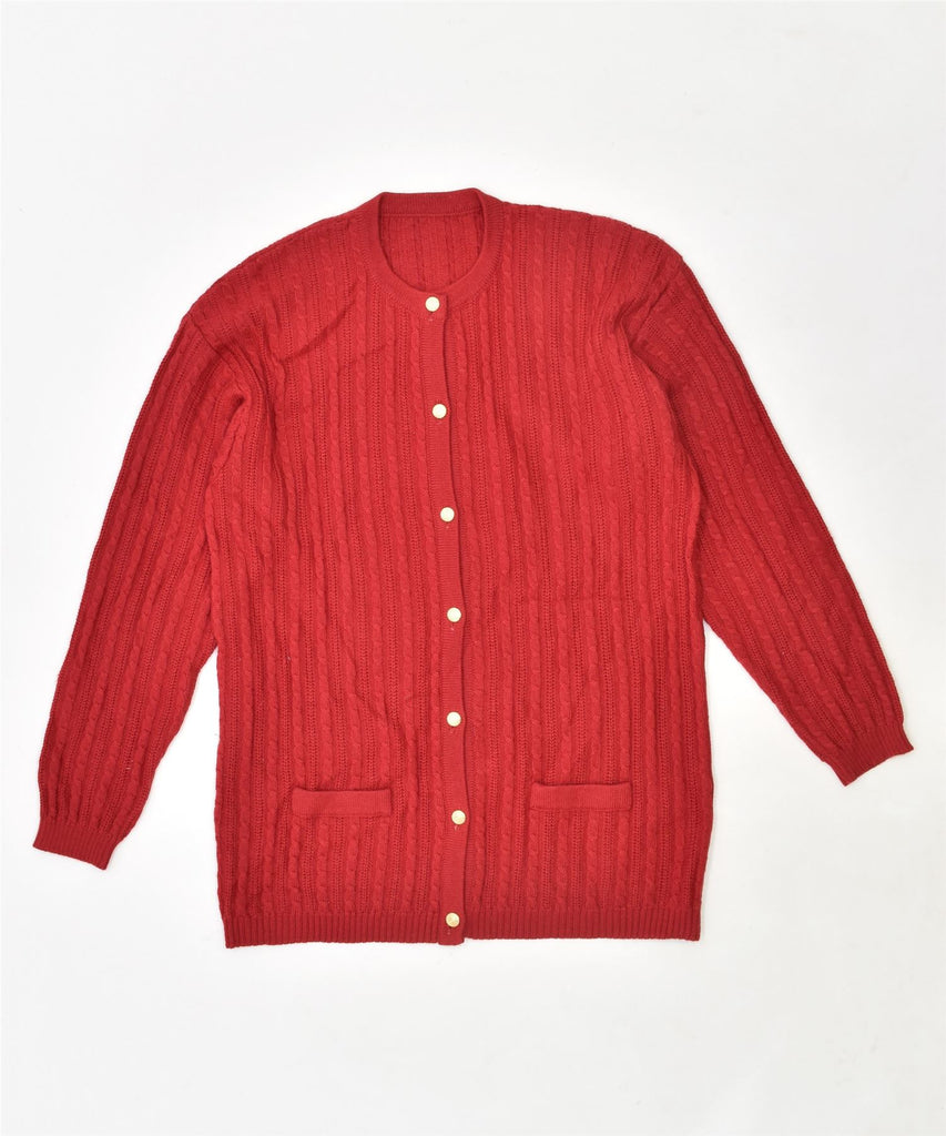 VINTAGE Womens Cardigan Sweater UK 12 Medium Red | Vintage | Thrift | Second-Hand | Used Clothing | Messina Hembry 