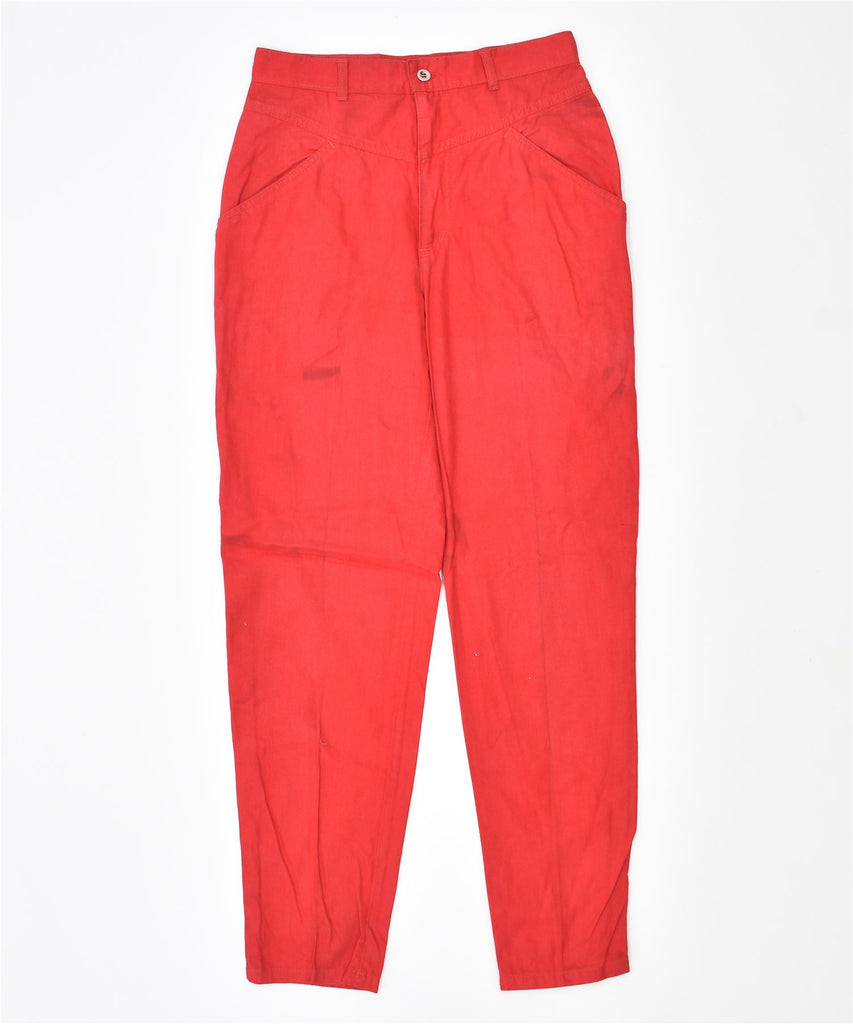 BENETTON Womens Slim Casual Trousers IT 46 Large W29 L30 Red Cotton | Vintage | Thrift | Second-Hand | Used Clothing | Messina Hembry 