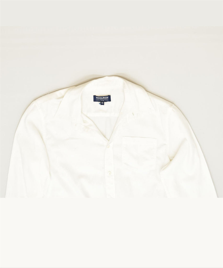 WOOLRICH Boys Long Sleeve Shirt 9-10 Years White Cotton | Vintage | Thrift | Second-Hand | Used Clothing | Messina Hembry 