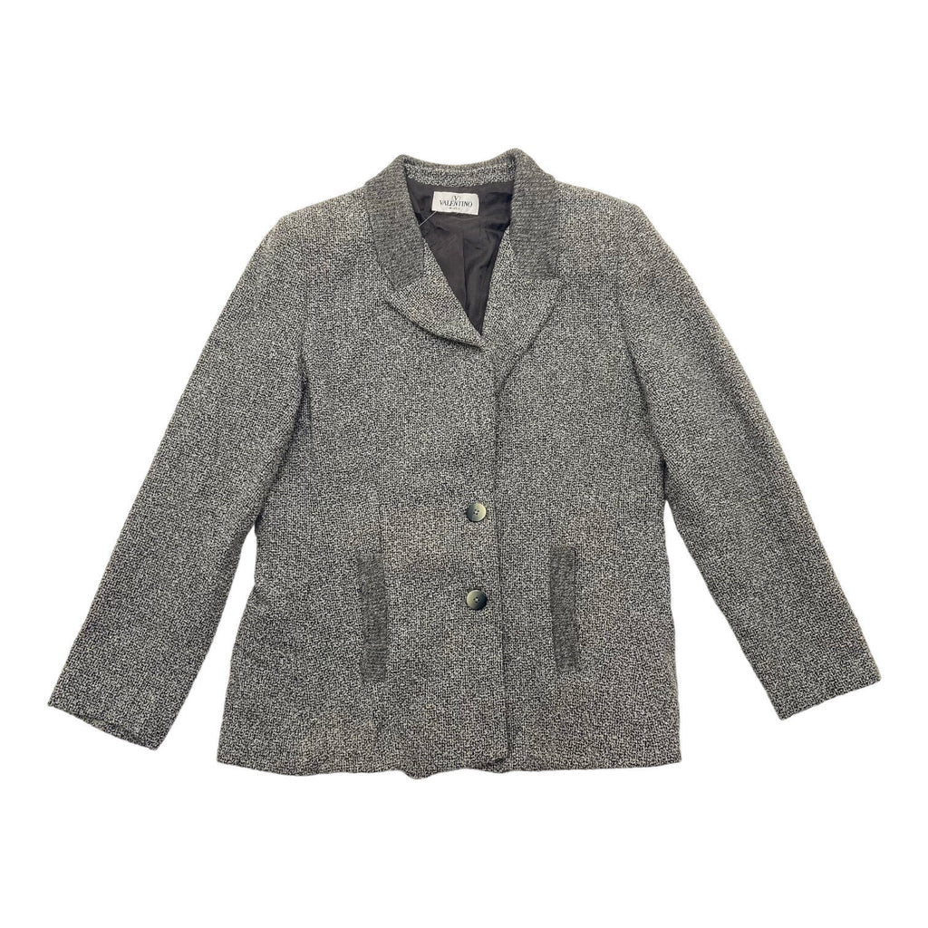 Valentino Miss V Women's Blazer Jacket | Vintage High End Designer Grey Suit VTG | Vintage Messina Hembry | Thrift | Second-Hand Messina Hembry | Used Clothing | Messina Hembry 