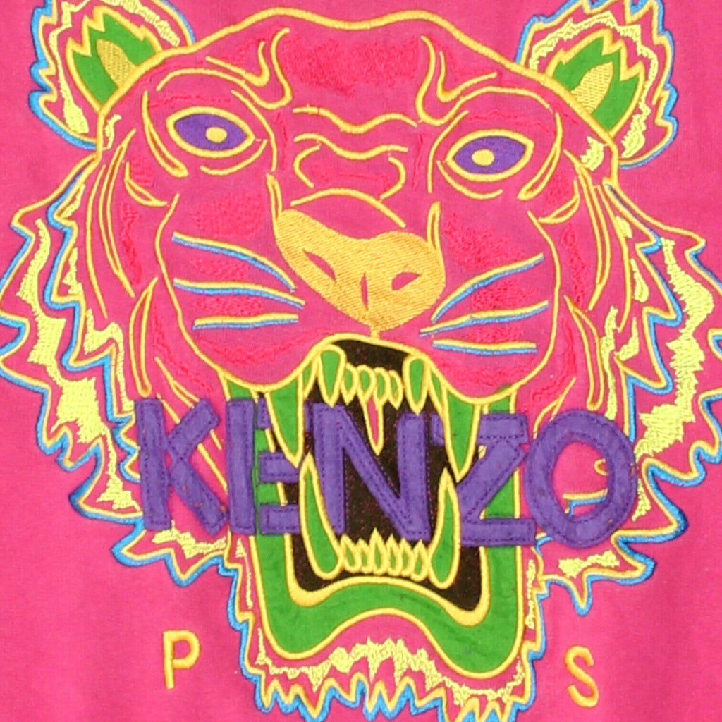 Kenzo Womens Pink Embroidered Tiger Sweatshirt | Vintage High End Designer VTG | Vintage Messina Hembry | Thrift | Second-Hand Messina Hembry | Used Clothing | Messina Hembry 