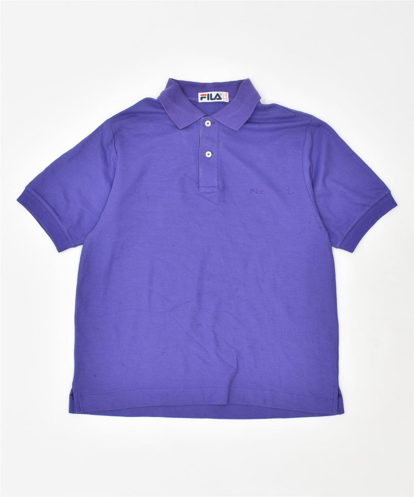 FILA Mens Polo Shirt IT 46 Small Purple Cotton | Vintage | Thrift | Second-Hand | Used Clothing | Messina Hembry 