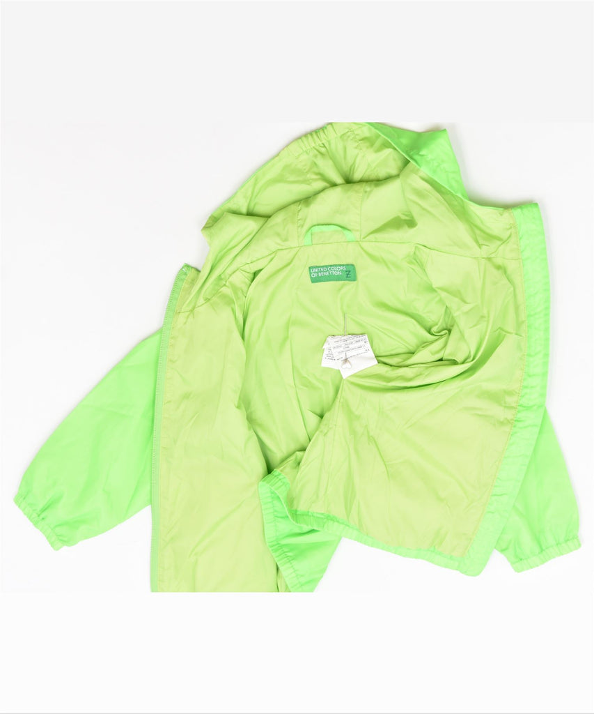 BENETTON Boys Hooded Rain Jacket 18-24 Months Green Polyester | Vintage | Thrift | Second-Hand | Used Clothing | Messina Hembry 