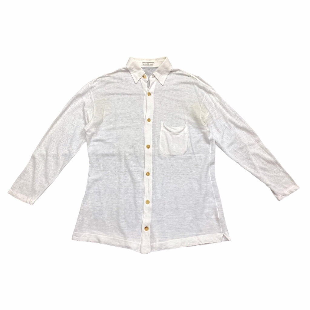 Ermenegildo Zegna Lightweight Mesh Flax Shirt | Vintage Designer White VTG | Vintage Messina Hembry | Thrift | Second-Hand Messina Hembry | Used Clothing | Messina Hembry 