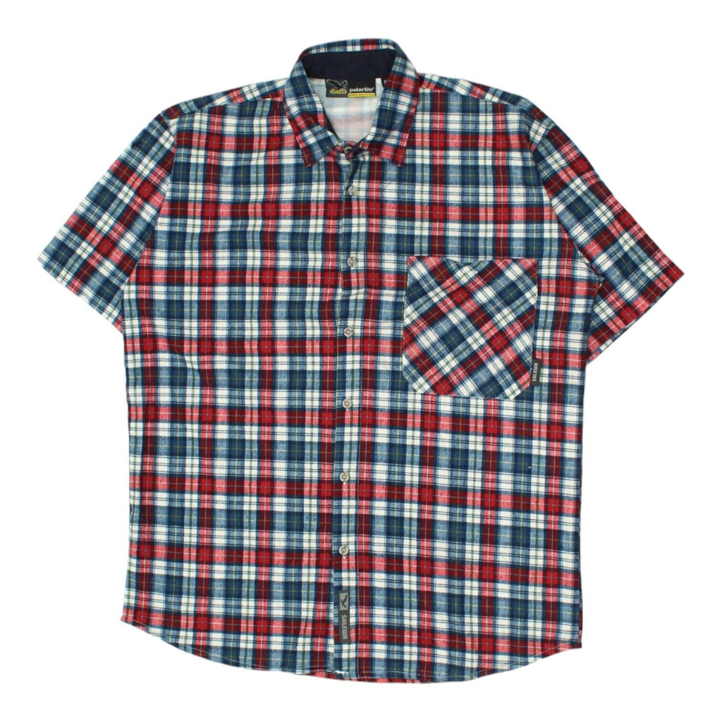 Salewa Polarlite Mens Red Blue Check Lumberjacket Short Sleeve Shirt | Vintage | Vintage Messina Hembry | Thrift | Second-Hand Messina Hembry | Used Clothing | Messina Hembry 