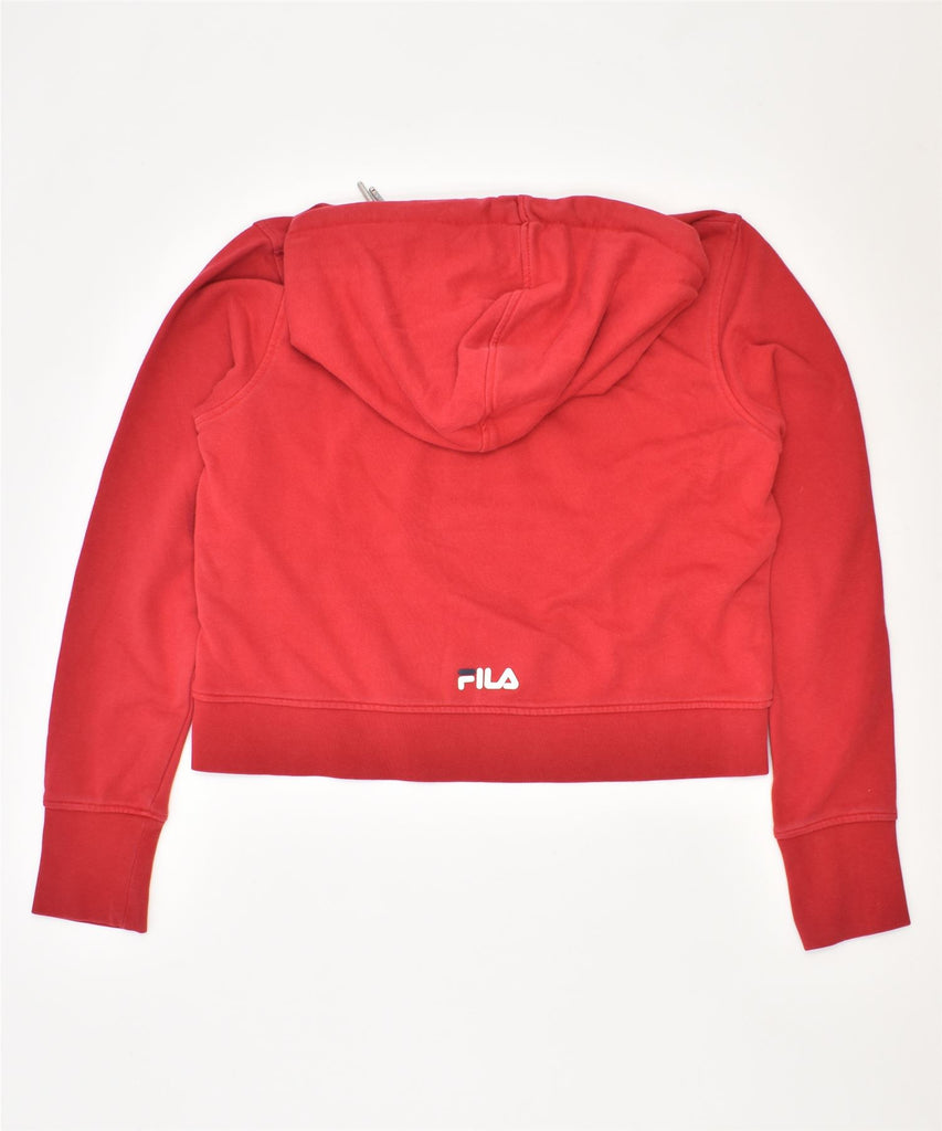 FILA Girls Graphic Hoodie Jumper 15-16 Years Red Colourblock Cotton | Vintage | Thrift | Second-Hand | Used Clothing | Messina Hembry 