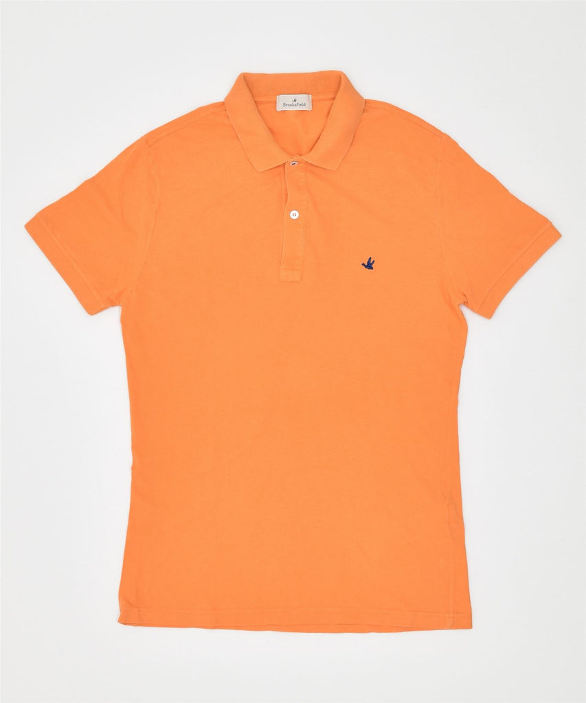 BROOKSFIELD Mens Polo Shirt IT 46 Small Orange Cotton | Vintage | Thrift | Second-Hand | Used Clothing | Messina Hembry 