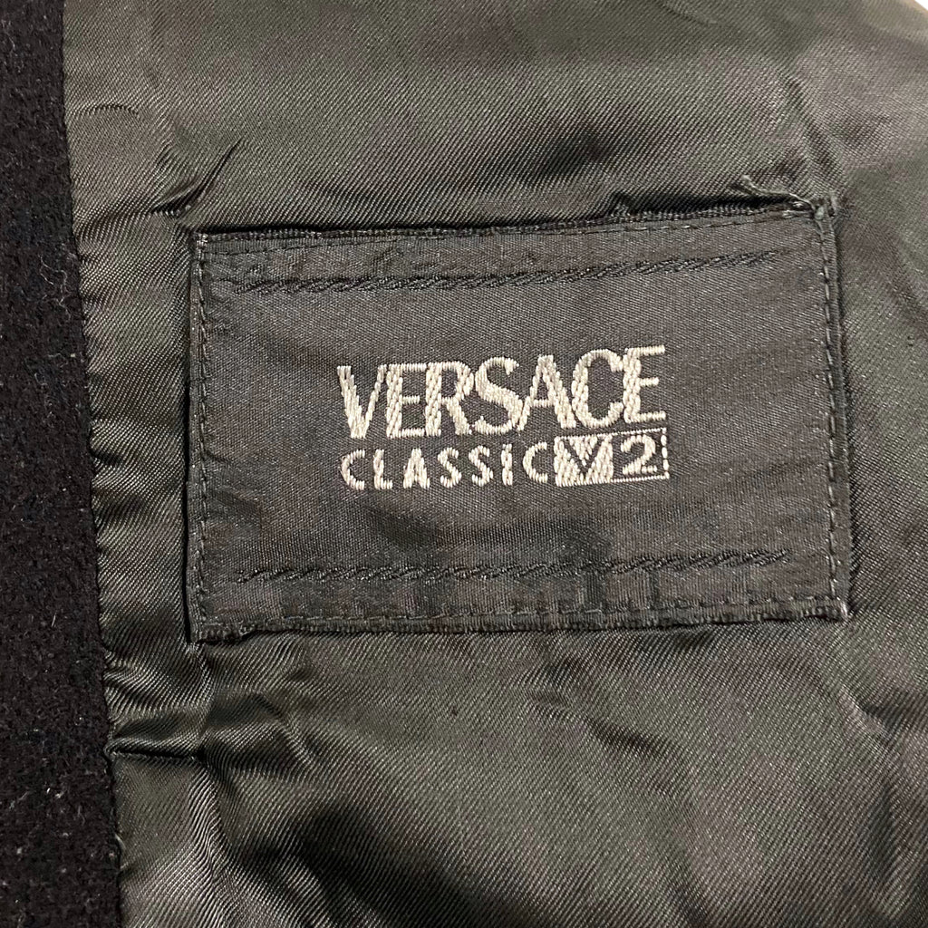 Versace Classic V2 Women's Overcoat | Vintage High End Designer Black Coat VTG | Vintage Messina Hembry | Thrift | Second-Hand Messina Hembry | Used Clothing | Messina Hembry 