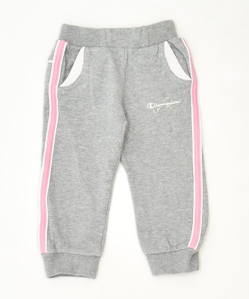 CHAMPION Girls Tracksuit Trousers Joggers 6-9 Months Grey Cotton Sports | Vintage | Thrift | Second-Hand | Used Clothing | Messina Hembry 