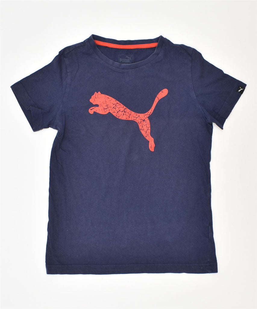 PUMA Girls Graphic T-Shirt Top 11-12 Years Navy Blue | Vintage | Thrift | Second-Hand | Used Clothing | Messina Hembry 