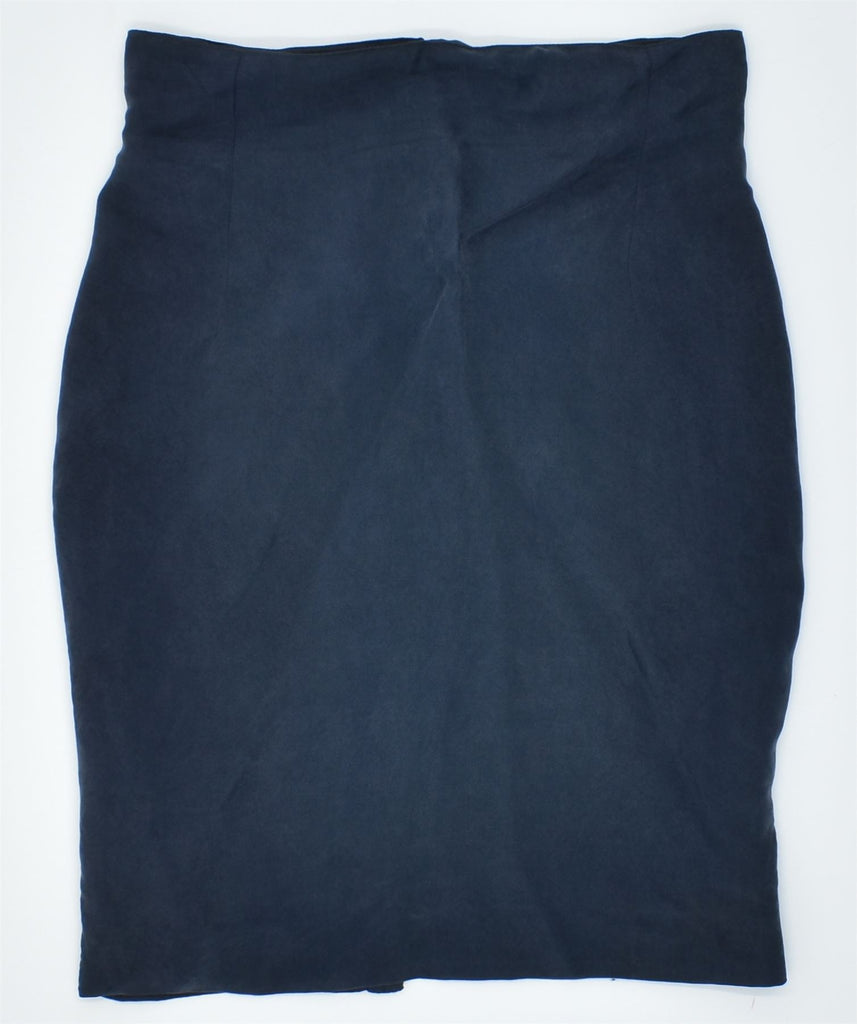 ZOE Womens Pencil Skirt IT 42 Medium W29 Navy Blue Acrylic Vintage | Vintage | Thrift | Second-Hand | Used Clothing | Messina Hembry 