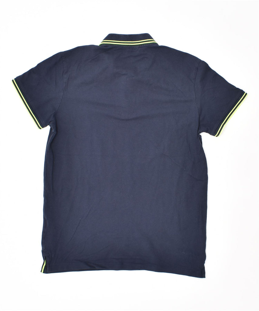 JACK & JONES Mens Polo Shirt Medium Navy Blue Cotton | Vintage | Thrift | Second-Hand | Used Clothing | Messina Hembry 