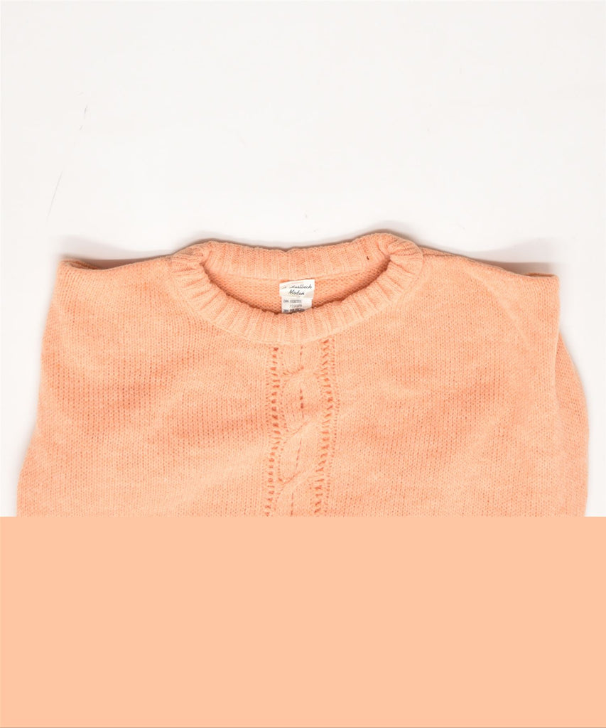 A. HASLBECK MODEN Womens Crew Neck Jumper Sweater UK 24 3XL Orange Viscose | Vintage | Thrift | Second-Hand | Used Clothing | Messina Hembry 