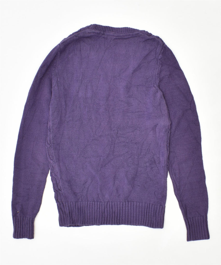 TOMMY HILFIGER Womens Crew Neck Jumper Sweater UK 12 Medium Purple | Vintage | Thrift | Second-Hand | Used Clothing | Messina Hembry 