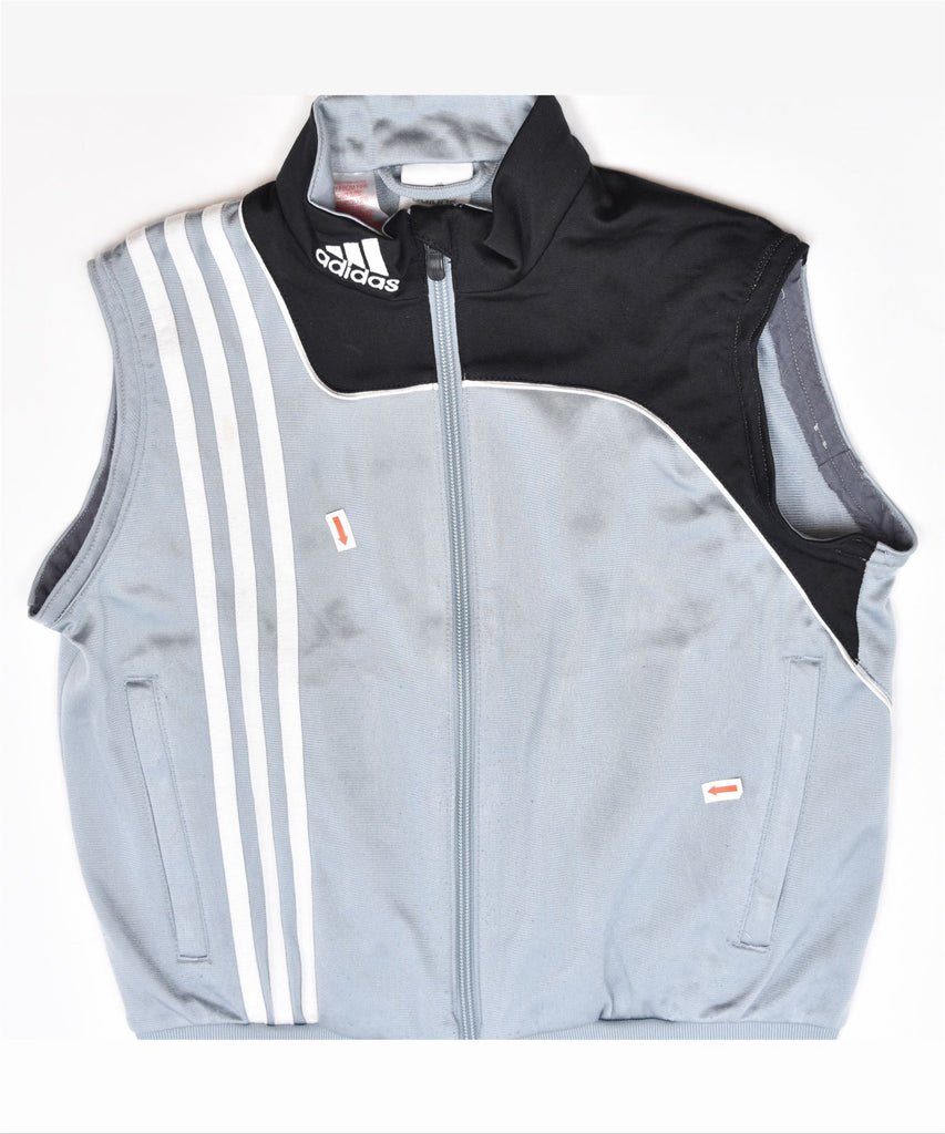 ADIDAS Boys Sleeveless Tracksuit Top Jacket 7-8 Years Grey Polyester | Vintage | Thrift | Second-Hand | Used Clothing | Messina Hembry 