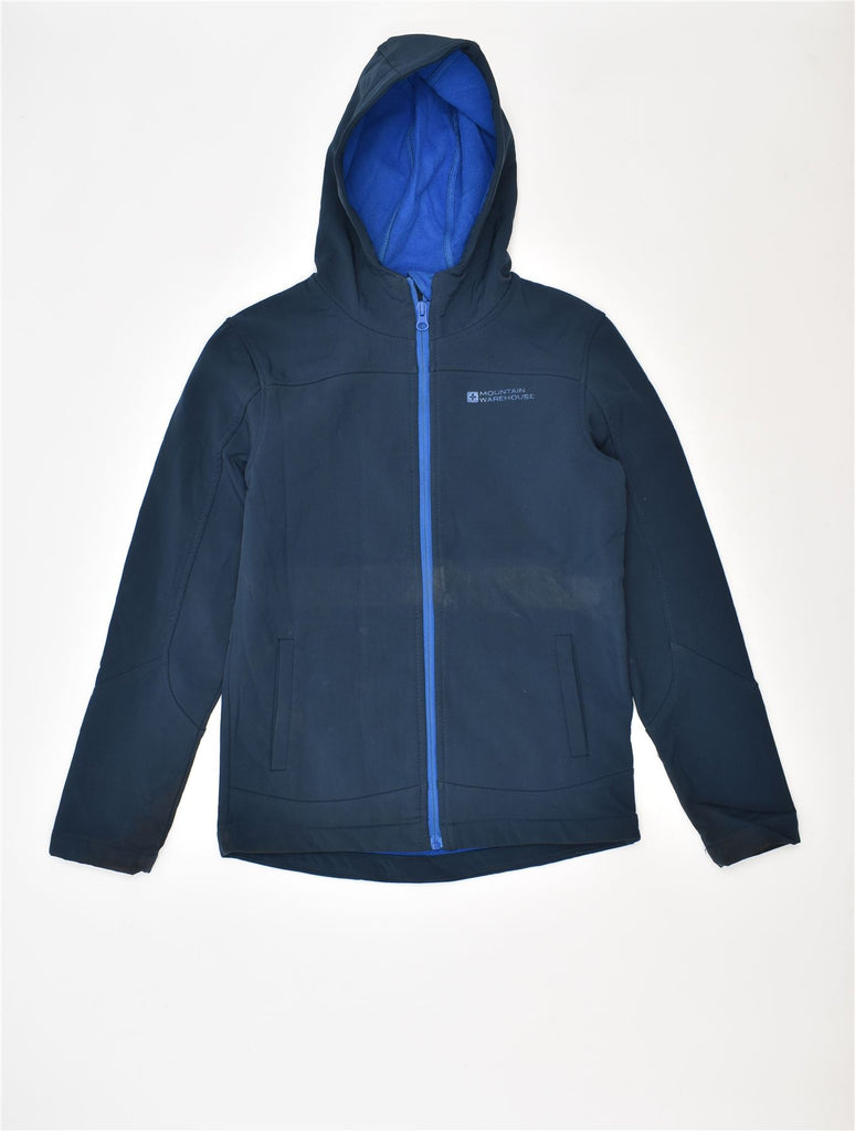 MOUNTAIN WAREHOUSE Boys Zip Hoodie Sweater 9-10 Years Navy Blue Polyester | Vintage | Thrift | Second-Hand | Used Clothing | Messina Hembry 