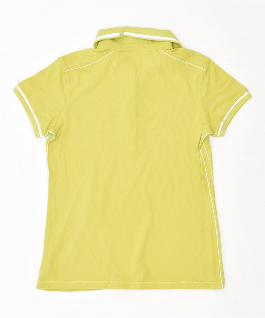 NAPAPIJRI Womens Polo Shirt UK 12 Medium Yellow Cotton | Vintage | Thrift | Second-Hand | Used Clothing | Messina Hembry 