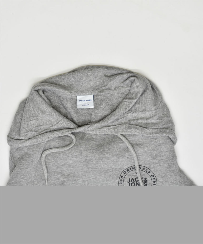 JACK & JONES Mens Hoodie Jumper Small Grey Cotton | Vintage | Thrift | Second-Hand | Used Clothing | Messina Hembry 