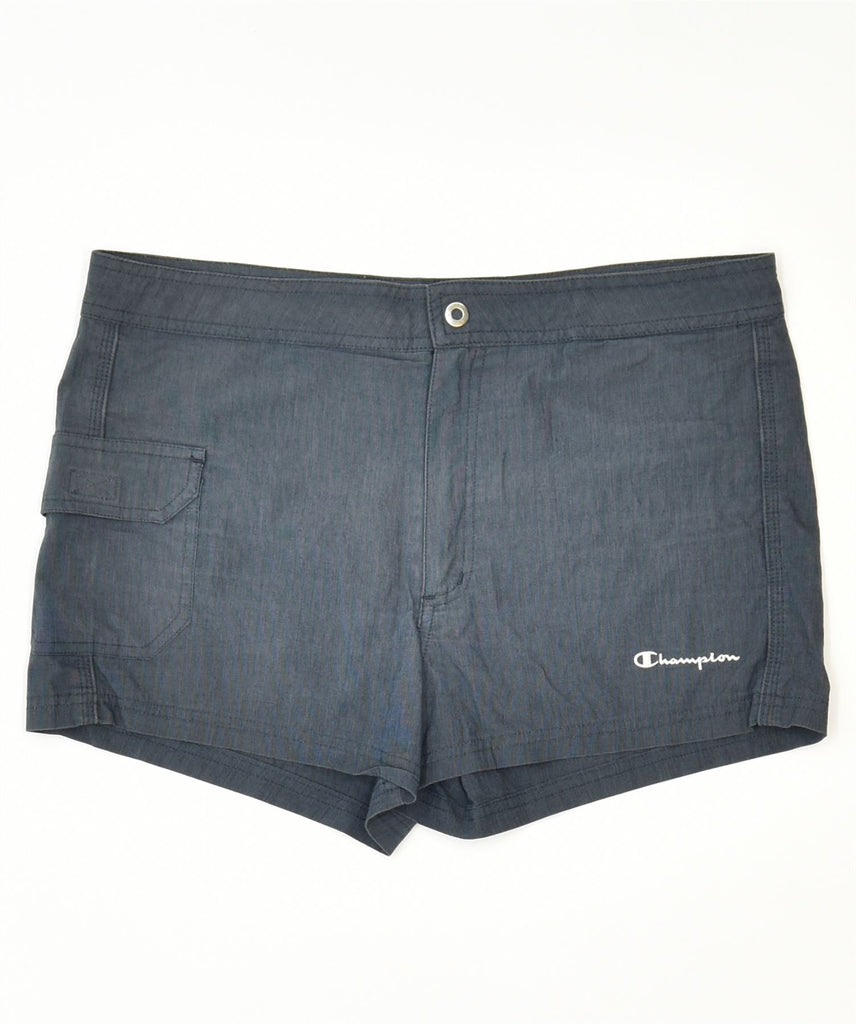 CHAMPION Womens Hot Pants Medium W32 Navy Blue Cotton Sports | Vintage | Thrift | Second-Hand | Used Clothing | Messina Hembry 