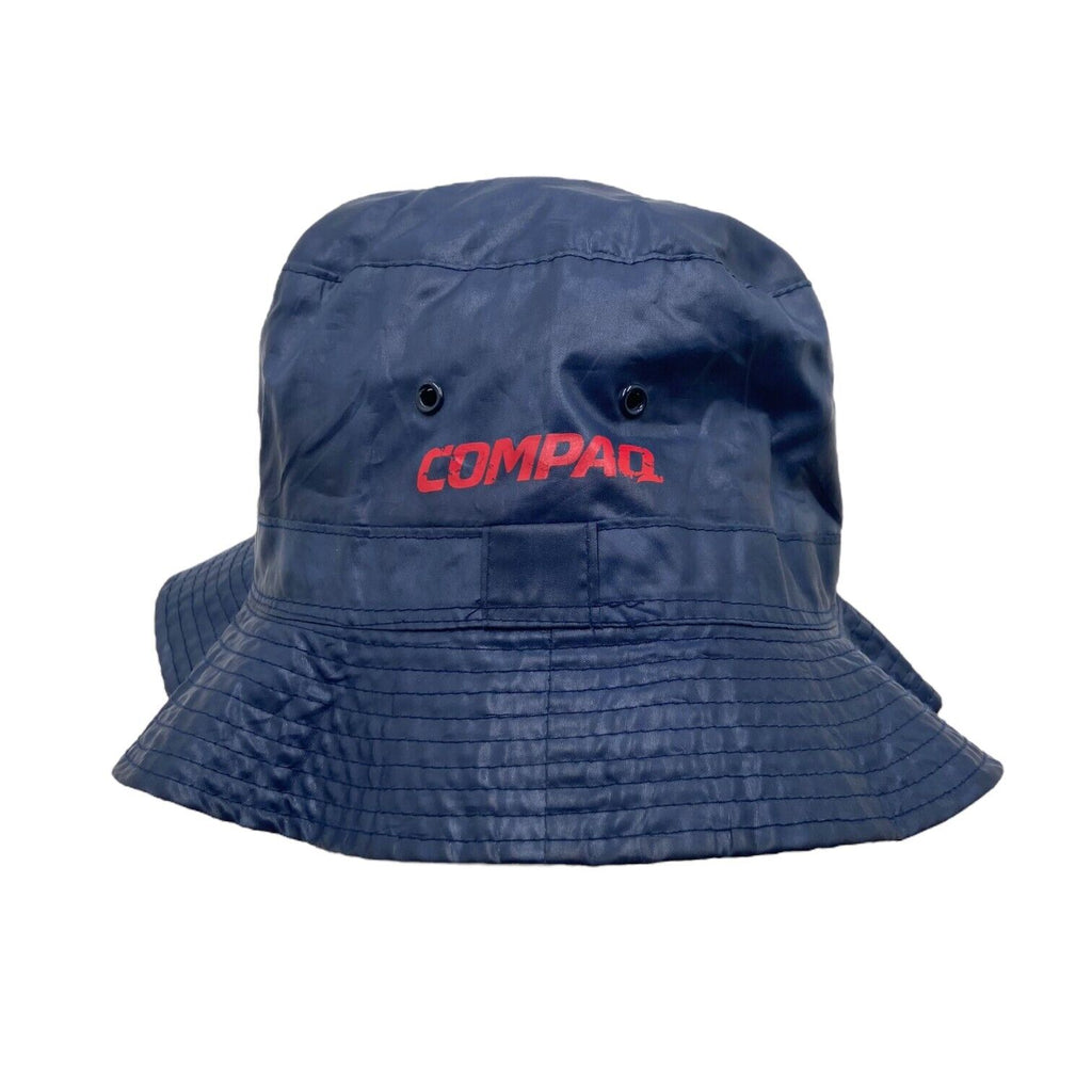 Compaq Logo Polyester Bucket Hat | Vintage Tech Company Navy One Size VTG | Vintage Messina Hembry | Thrift | Second-Hand Messina Hembry | Used Clothing | Messina Hembry 