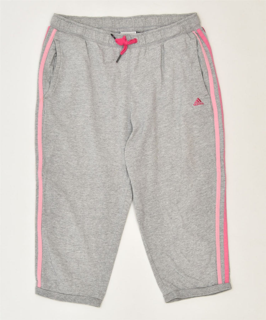 ADIDAS Girls Capri Tracksuit Trousers 15-16 Years Grey Cotton Sports | Vintage | Thrift | Second-Hand | Used Clothing | Messina Hembry 