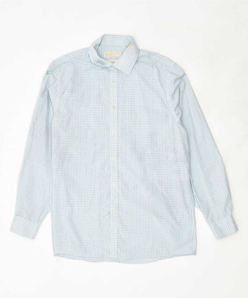 MICHAEL KORS Mens Regular Fit Shirt Size 16 1/2 Large Blue Check Cotton | Vintage | Thrift | Second-Hand | Used Clothing | Messina Hembry 