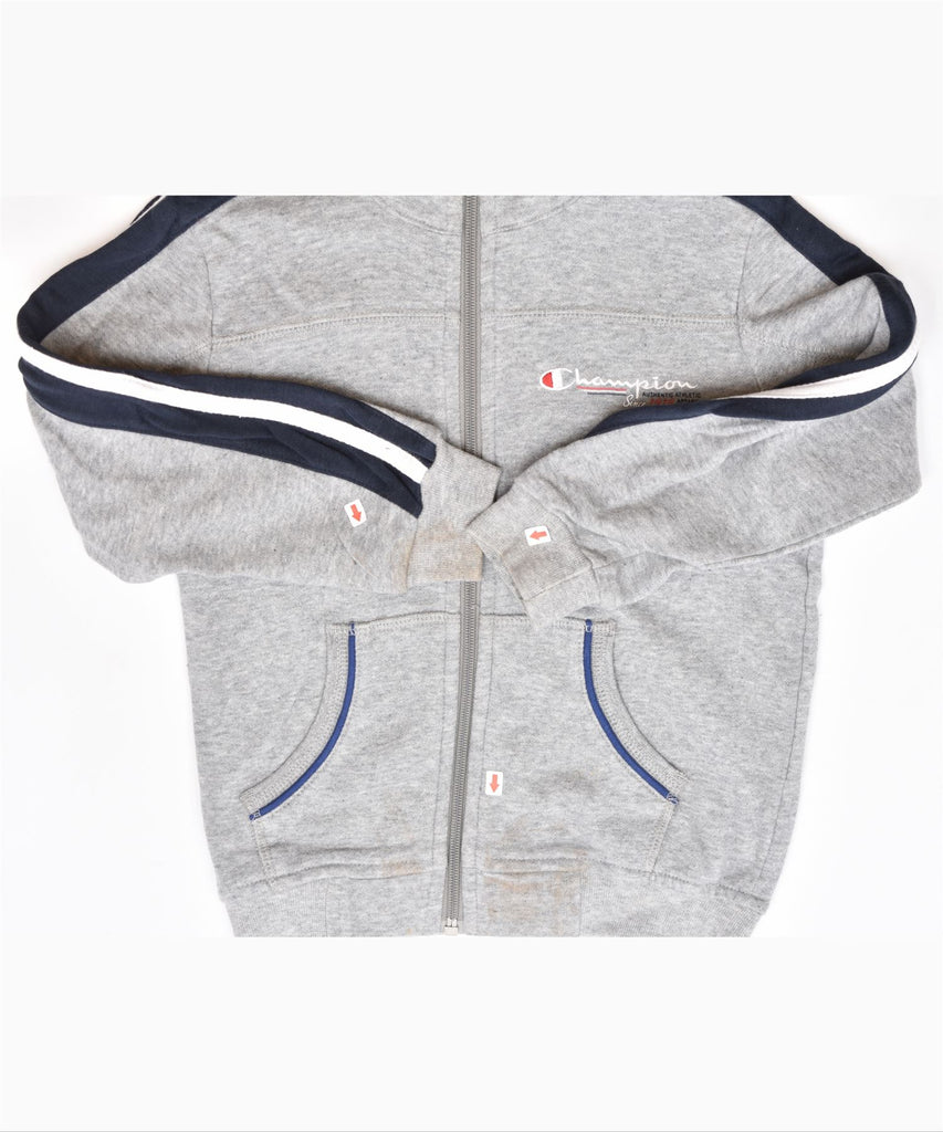 CHAMPION Boys Zip Hoodie Sweater 3-4 Years 2XS Grey Cotton | Vintage | Thrift | Second-Hand | Used Clothing | Messina Hembry 