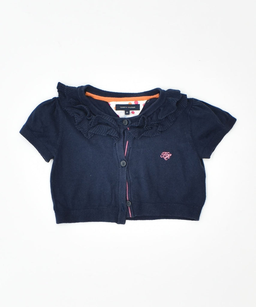 TOMMY HILFIGER Girls Short Sleeve Cardigan Sweater 18-24 Months Navy Blue | Vintage | Thrift | Second-Hand | Used Clothing | Messina Hembry 