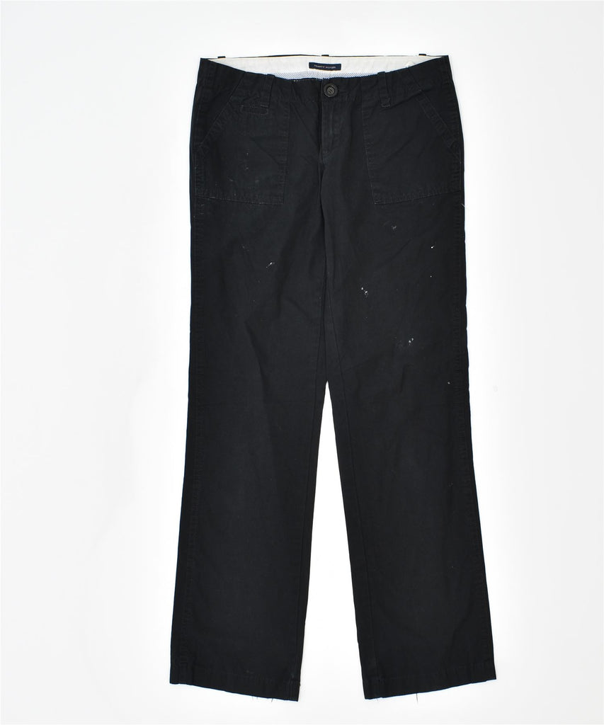 TOMMY HILFIGER Womens Straight Casual Trousers US 4 Small W28 L31 Black | Vintage | Thrift | Second-Hand | Used Clothing | Messina Hembry 