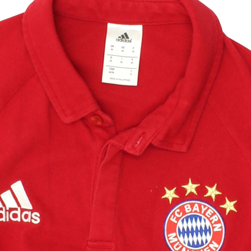 FC Bayern Munich Adidas Mens Red Polo Shirt | German Football Sportswear VTG | Vintage Messina Hembry | Thrift | Second-Hand Messina Hembry | Used Clothing | Messina Hembry 