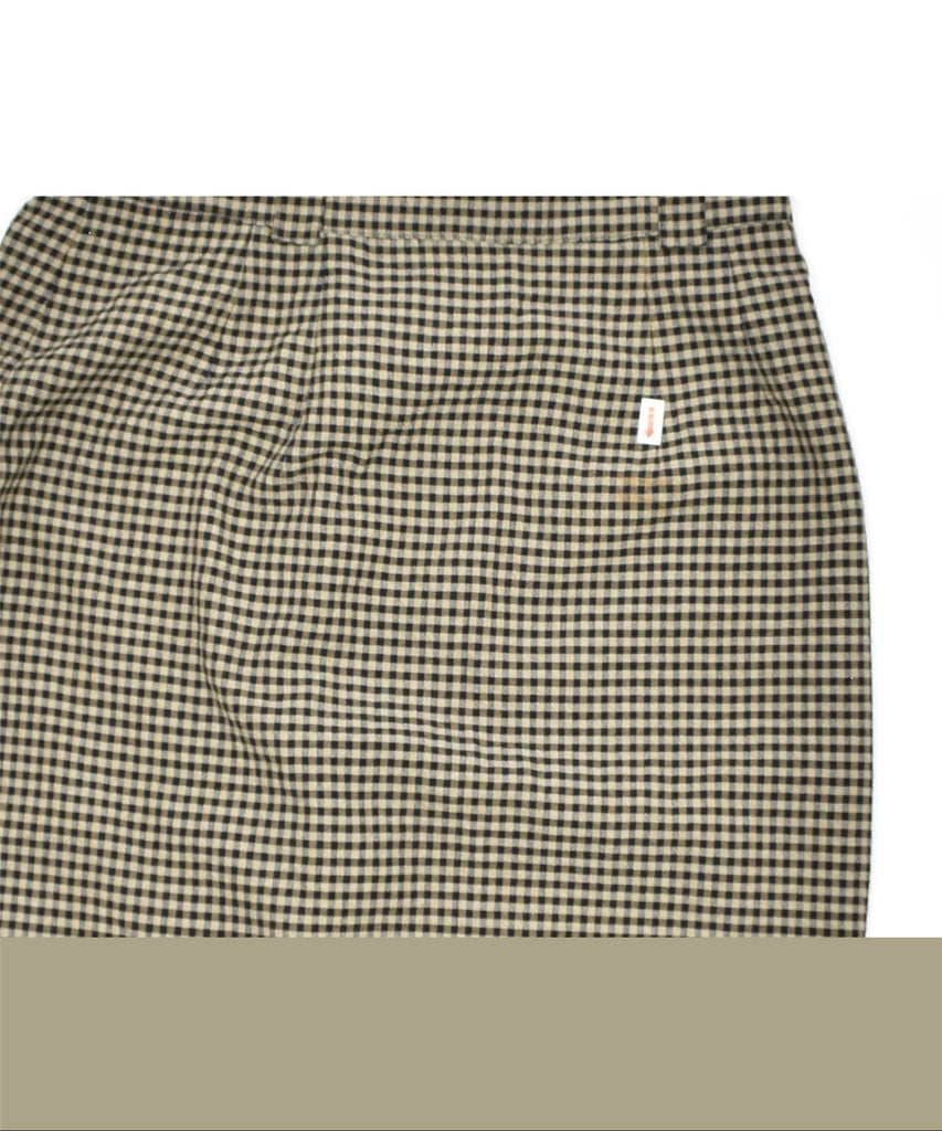 BETTY BARCLAY Womens Pencil Skirt UK 10 Small W26 Brown Gingham Rayon | Vintage | Thrift | Second-Hand | Used Clothing | Messina Hembry 
