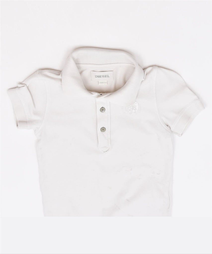 DIESEL Girls Polo Shirt 3-4 Years White Cotton | Vintage | Thrift | Second-Hand | Used Clothing | Messina Hembry 