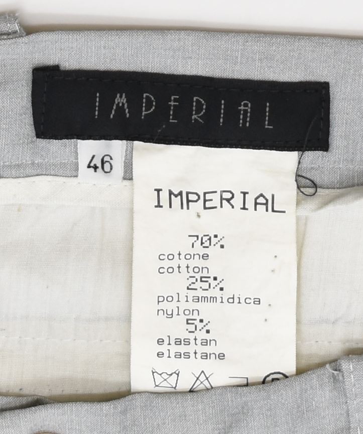 IMPERIAL Womens Straight Chino Trousers IT 46 Large W31 L30 Grey Cotton | Vintage | Thrift | Second-Hand | Used Clothing | Messina Hembry 