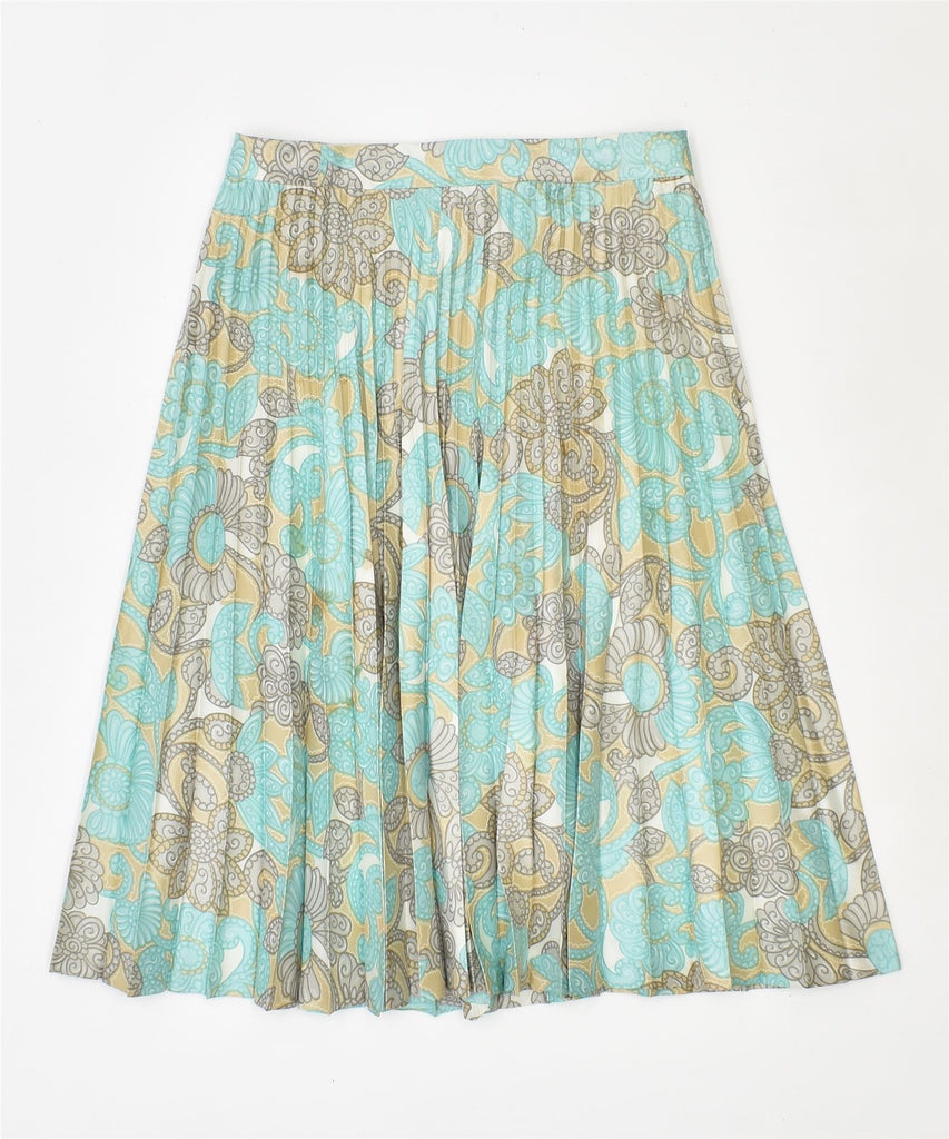 VINTAGE Womens Knife Pleated Skirt W26 Small Blue Floral | Vintage | Thrift | Second-Hand | Used Clothing | Messina Hembry 