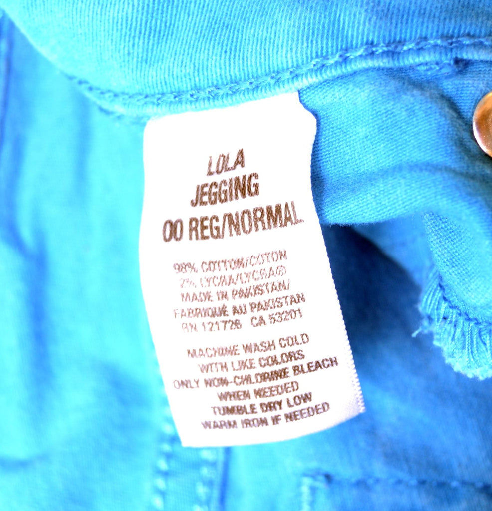 AEROPOSTALE Girls Jeggings 10-11 Years W24 L26 Blue Cotton Reg/Normal Lola - Second Hand & Vintage Designer Clothing - Messina Hembry