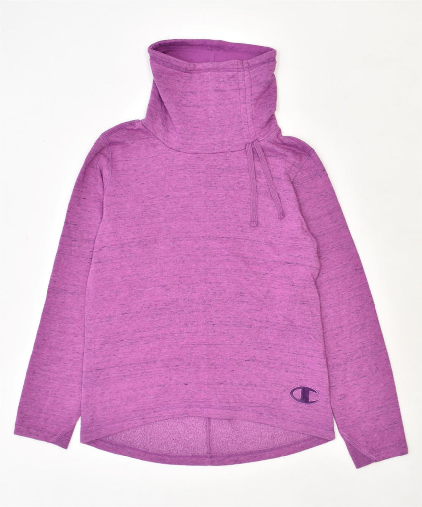 CHAMPION Womens Sweatshirt Jumper UK 14 Large Purple Cotton | Vintage | Thrift | Second-Hand | Used Clothing | Messina Hembry 