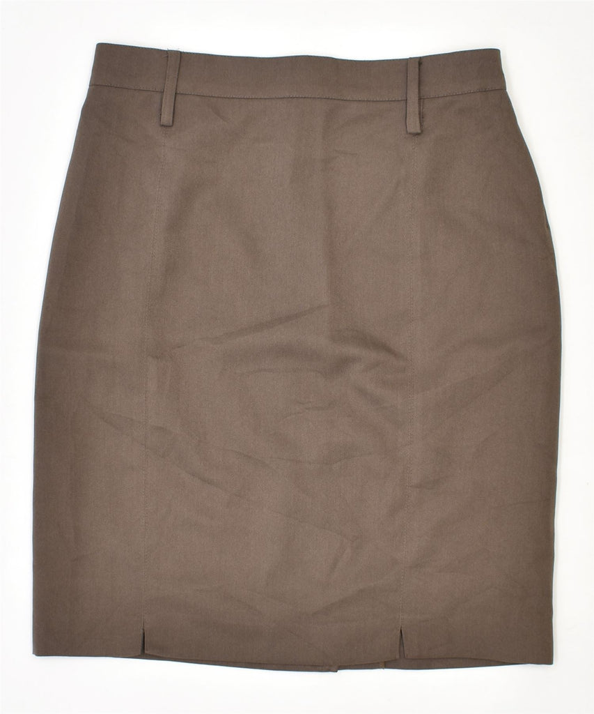 LA MADELEINE Womens Pencil Skirt W28 Medium Brown Polyester Vintage | Vintage | Thrift | Second-Hand | Used Clothing | Messina Hembry 