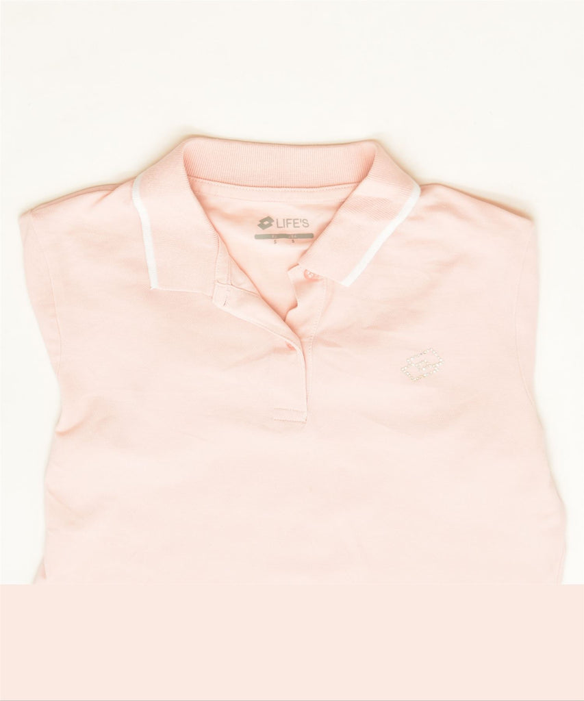 LOTTO Womens Polo Shirt UK 10 Small Pink Cotton | Vintage | Thrift | Second-Hand | Used Clothing | Messina Hembry 