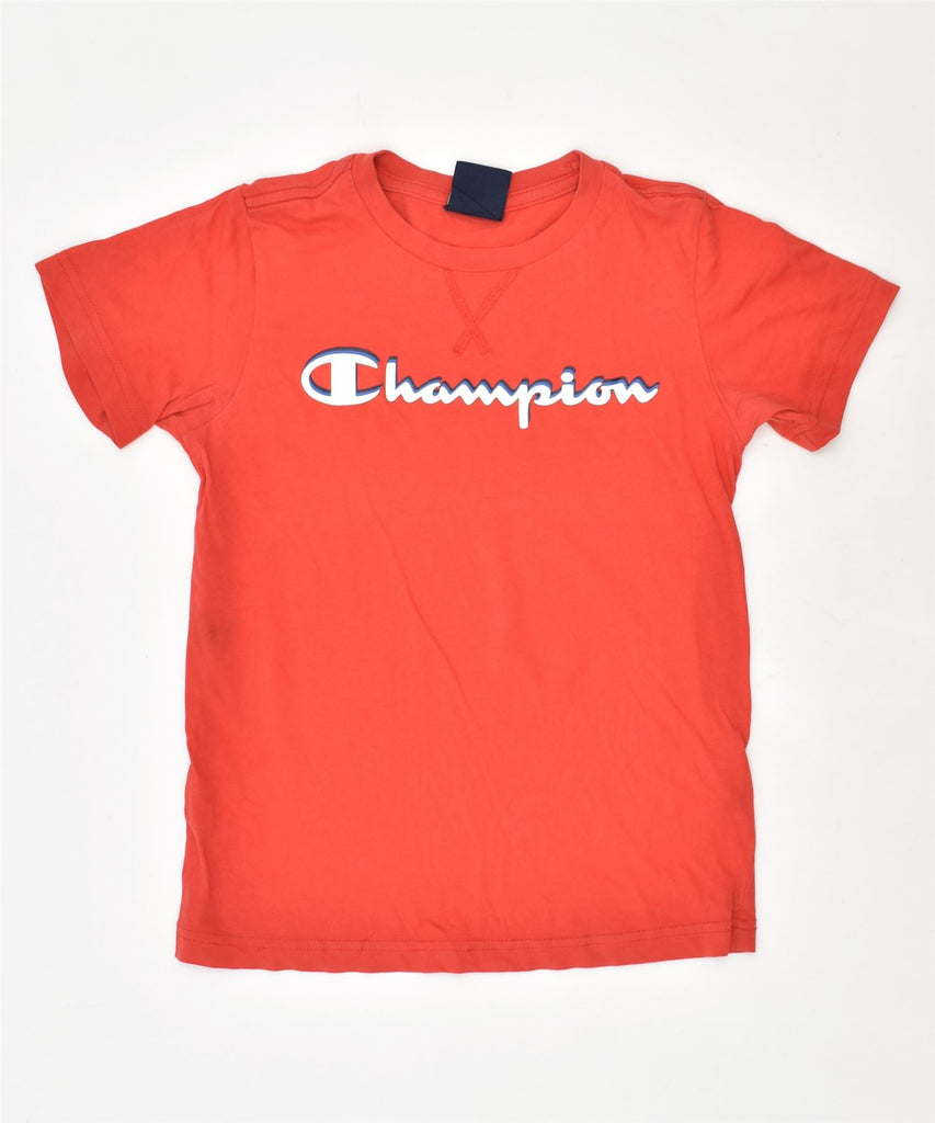 CHAMPION Boys Graphic T-Shirt Top 7-8 Years Small Red Cotton | Vintage | Thrift | Second-Hand | Used Clothing | Messina Hembry 