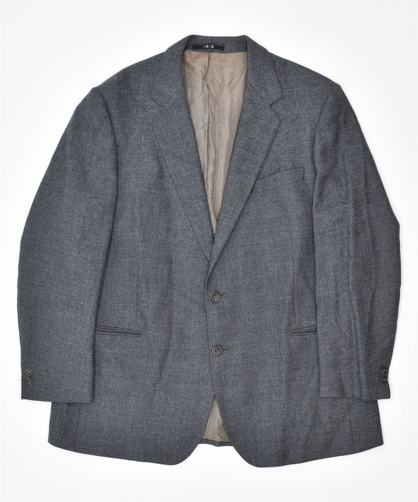 DAKS Mens Oversized 2 Button Blazer Jacket IT 46 Small Grey Wool | Vintage | Thrift | Second-Hand | Used Clothing | Messina Hembry 