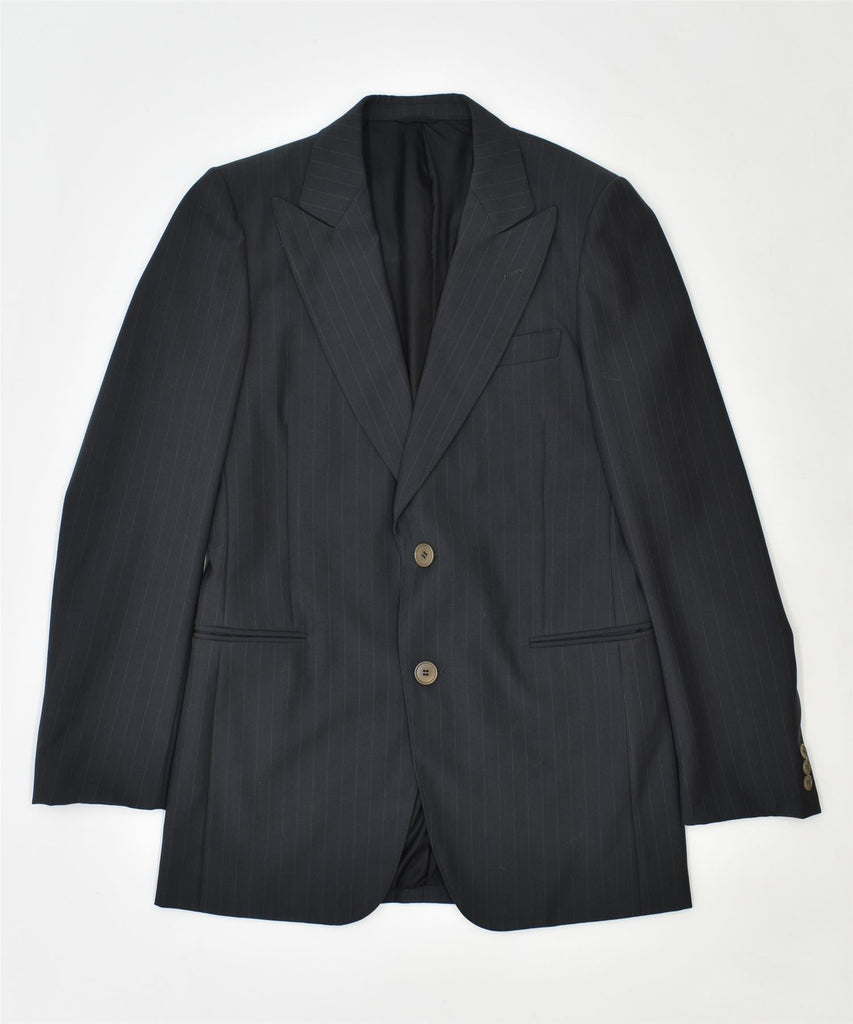 REDAELLI Mens 2 Button Blazer Jacket IT 50 Large Black Pinstripe Vintage | Vintage | Thrift | Second-Hand | Used Clothing | Messina Hembry 