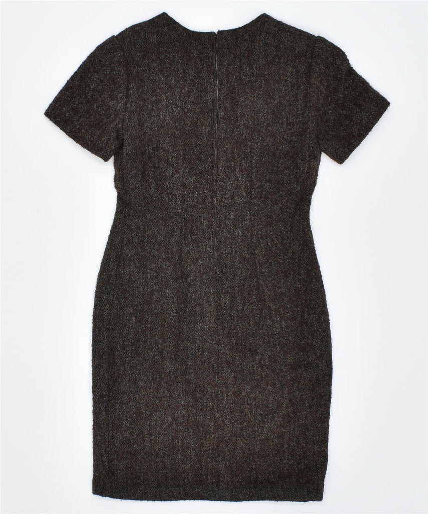 VINTAGE Womens Basic Dress UK 12 Medium Brown Flecked | Vintage | Thrift | Second-Hand | Used Clothing | Messina Hembry 