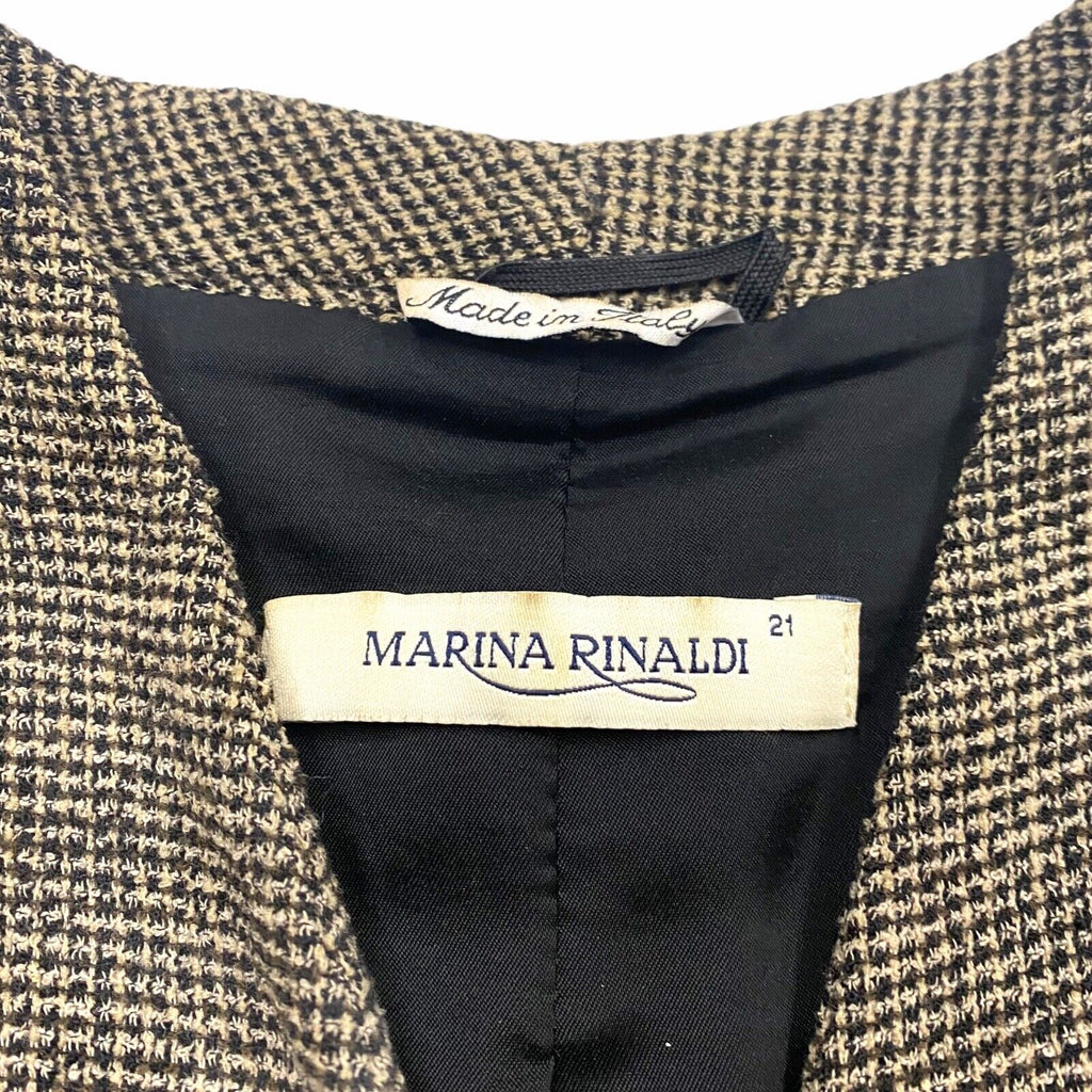 Marina Rinaldi Women's Collarless Blazer Jacket | Vintage Designer Wool Grey VTG | Vintage Messina Hembry | Thrift | Second-Hand Messina Hembry | Used Clothing | Messina Hembry 