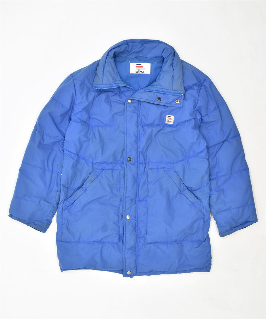 ELHO Mens Padded Jacket UK 38 Medium Blue Cotton Vintage | Vintage | Thrift | Second-Hand | Used Clothing | Messina Hembry 