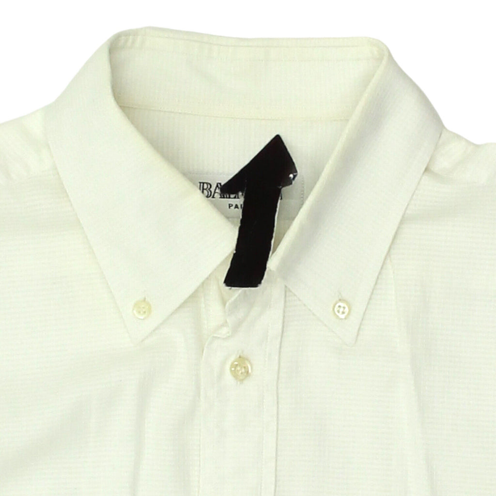 Pierre Balmain Mens White Short Sleeve Shirt | Vintage High End Designer VTG | Vintage Messina Hembry | Thrift | Second-Hand Messina Hembry | Used Clothing | Messina Hembry 