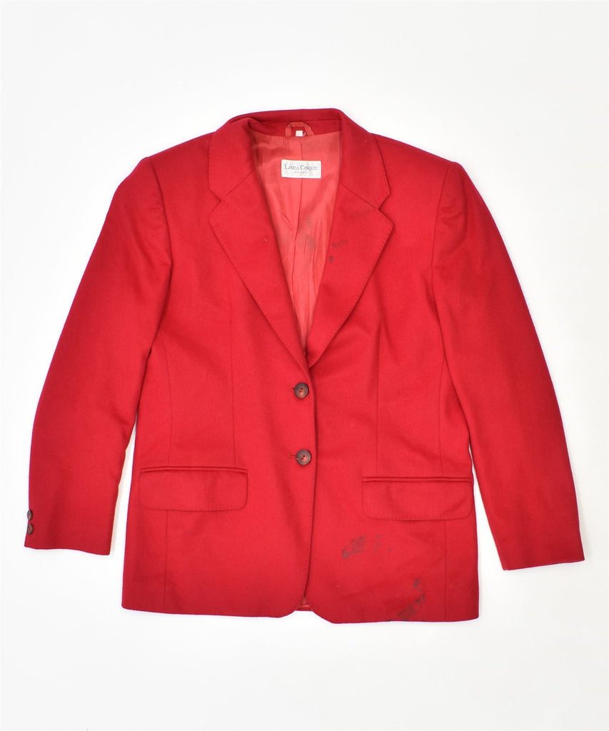 LINEA CINQUE Womens 2 Button Blazer Jacket UK 14 Large Red Vintage | Vintage | Thrift | Second-Hand | Used Clothing | Messina Hembry 