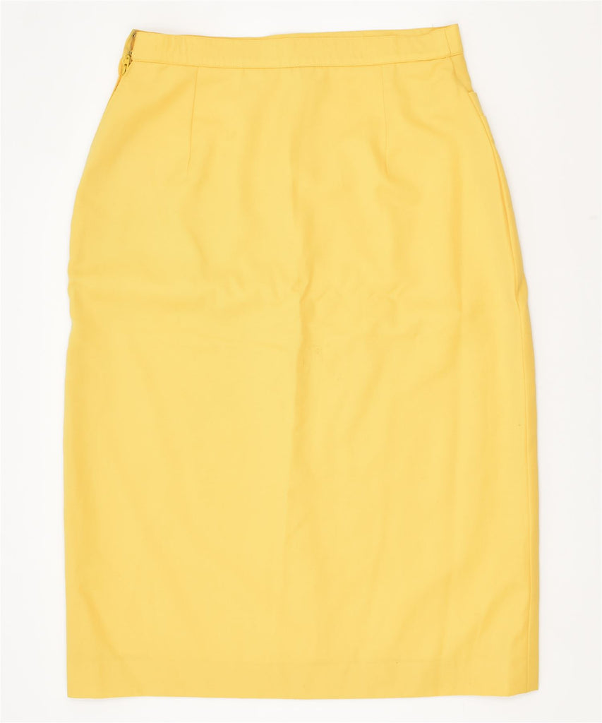 VINTAGE Womens Straight Midi Skirt W28 Medium Yellow | Vintage | Thrift | Second-Hand | Used Clothing | Messina Hembry 