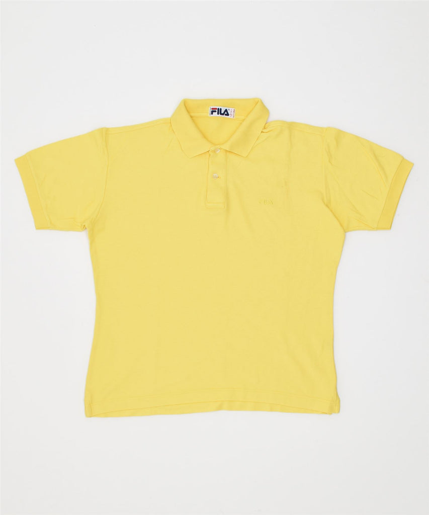 FILA Mens Polo Shirt IT 46 Small Yellow | Vintage | Thrift | Second-Hand | Used Clothing | Messina Hembry 