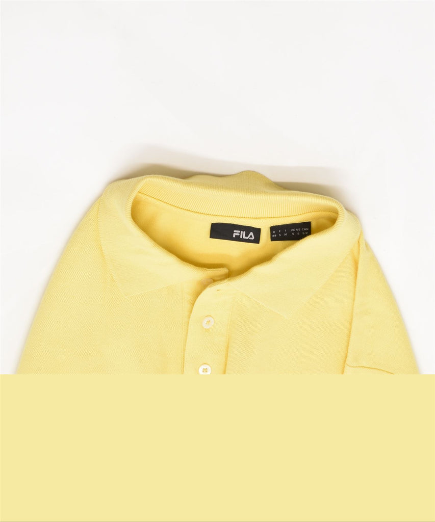 FILA Mens Polo Shirt Small Yellow Cotton | Vintage | Thrift | Second-Hand | Used Clothing | Messina Hembry 