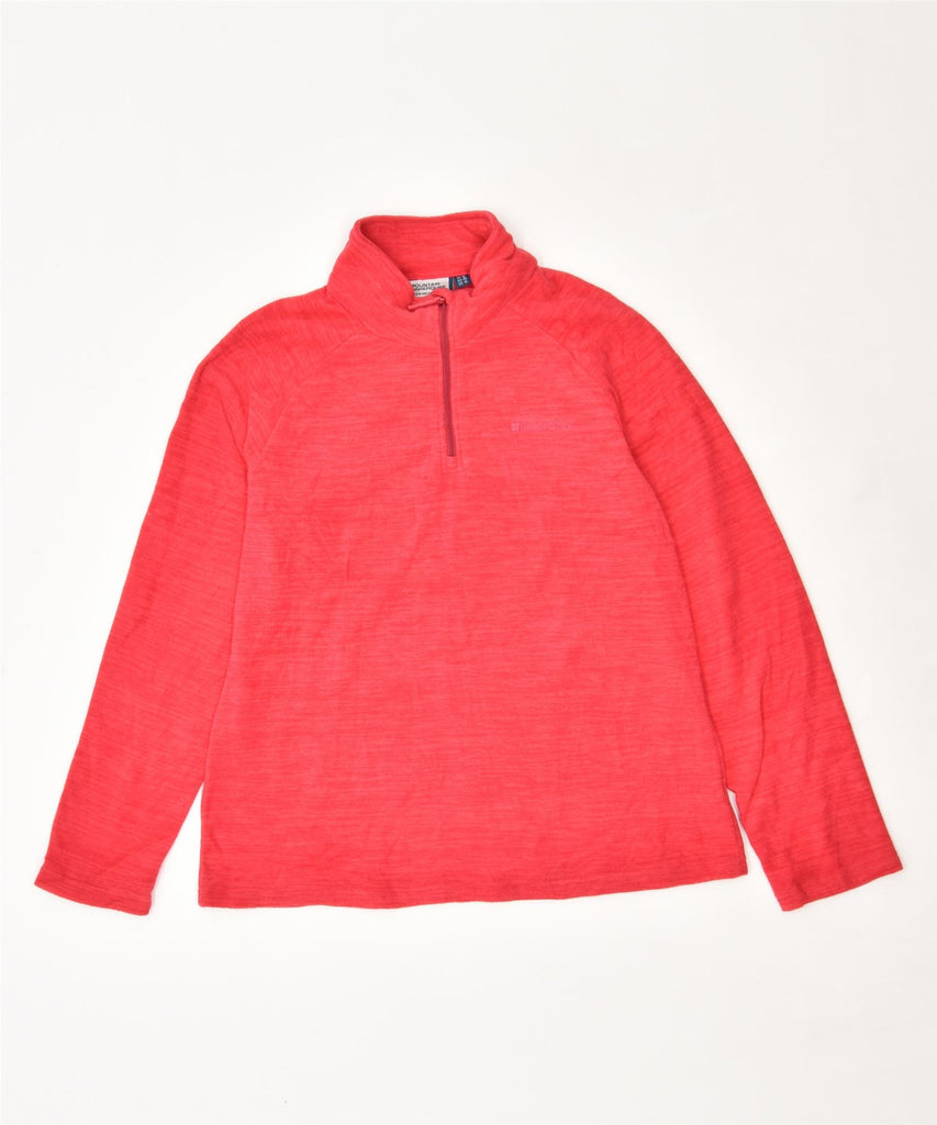 MOUNTAIN WAREHOUSE Womens Zip Neck Fleece Jumper UK 18 XL Red Polyester | Vintage | Thrift | Second-Hand | Used Clothing | Messina Hembry 